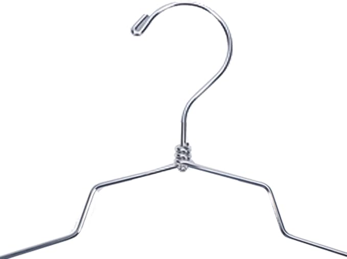 NAHANCO Metal Shirt Hanger, 16" Chrome-Plated, Standard Hook (Pack of 100)