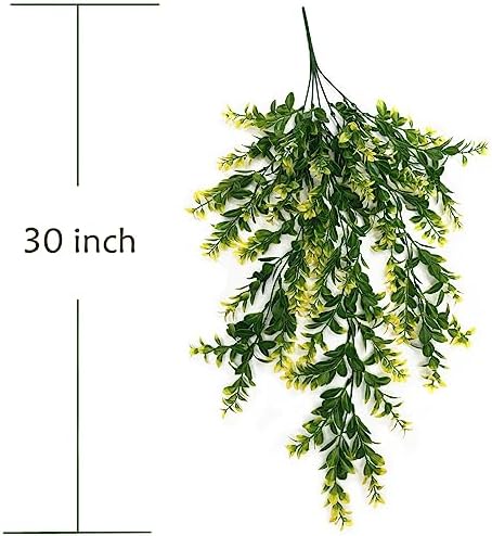 PASYOU Fake Hanging Vines, Artificial Plants Plastic Leaves Faux Vine Greenery Ivy Plant for Indoor Outdoor Garden Office Bathroom Decor Wedding Party Christmas Baskets DIY Decoration Yellow 2 Pack - Image 5