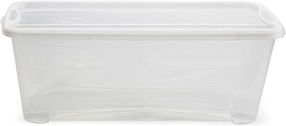 Life Story 6 Quart Small Rectangular Clear Plastic Lidded Storage Shoe Box for Home and Closet Organization, 4 Pack