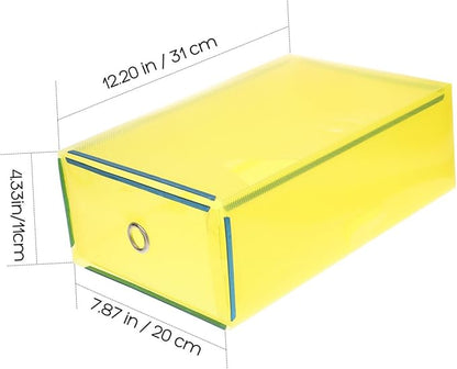 Plastic Drawer Shoes Storage Boxes 5 Pack Shoe Organizer Stackable Pull-out