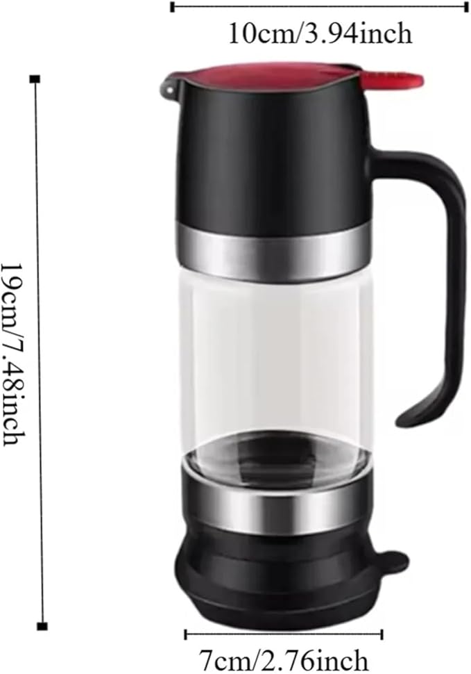 Kitchen Tool 300ml Glass Honey Dispenser Clear with Handle Honey Jar Syrup Bottle for Coffee Tea Home Use(Black-300ml)