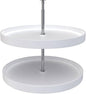 Rev-A-Shelf 28" Dual Full Circle Lazy Susan Organizer for Upper Corner Kitchen Cabinets, Plastic Home Storage 2 Tier Shelves, White, 6012-28-11-52