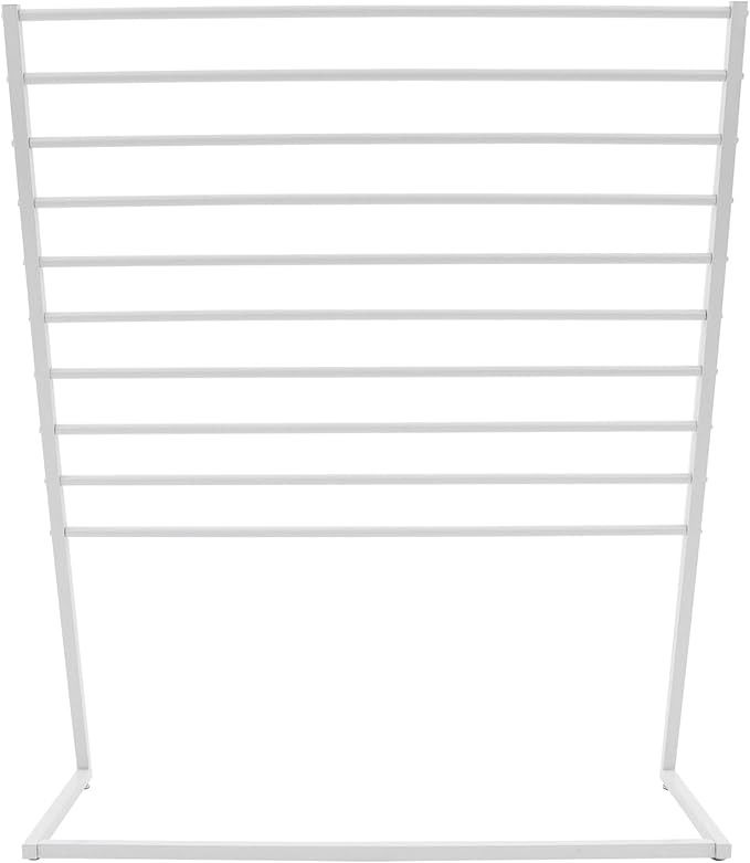 Scarf Display Stand, 10 Tier Metal Scarf Holder Organizer, Scarf Hanger Scarf Holder Scarf Organizer Belt Organizer Pants Rack Scarf Rack for Commercial Clothing Retail Store (White, 120cm)