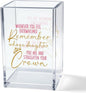 Remember Whose Daughter You are Straighten Your Crown Acrylic Cosmetic Pencil Pen Holder Cup, Daughter Desk Organizer Accessories Gifts for Office Decor, Birthday Graduation Gifts for Daughters
