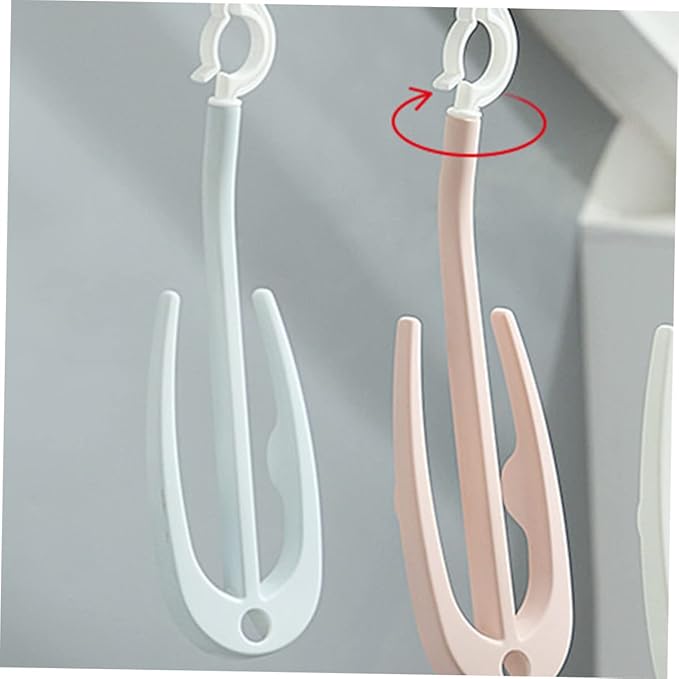 Happyyami 10pcs Portable Shoe Drying Rack Adjustable Plastic Hangers for Home Use Shoe Organizer for Sneaker and Laundry Drying Easy Access Hook Storage