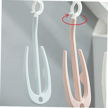 Happyyami 10pcs Portable Shoe Drying Rack Adjustable Plastic Hangers for Home Use Shoe Organizer for Sneaker and Laundry Drying Easy Access Hook Storage