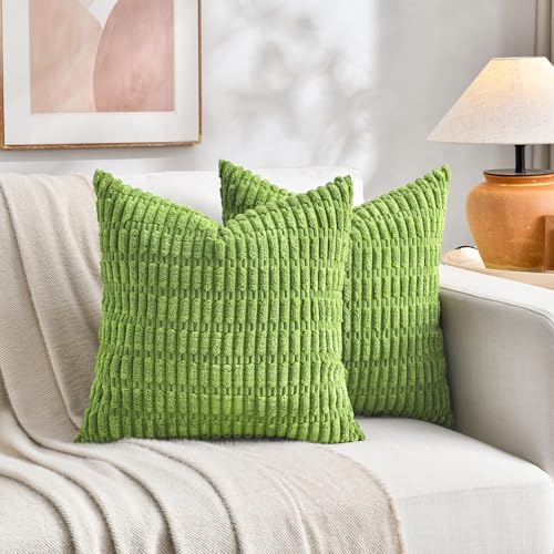 Fancy Homi 4 Packs Decorative Throw Pillow Covers for Living Room Couch Bed, Modern Farmhouse Boho Home Décor Accent Cushion Case, 24" x 24", Lime Green - Image 5