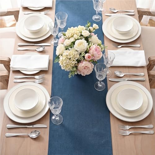 Artoid Mode Navy Blue Table Runner, Seasonal Summer Fall Washable Kitchen Dining Table Decoration for Home Party Decor 13x90 Inch - Image 3