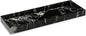 Bey-Berk Atticus Black Zebra Marble Bath Tray, 14.25" Rectangular Vanity Organizer, Bold Stone Accent