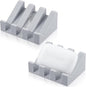 Cunhill 2 Pieces Silicone Soap Dish Self Draining Soap Dish Shower Waterfall Bar Soap Holder Tray with Drain Soap Saver for Kitchen Bathroom Accessories (Light Grey)
