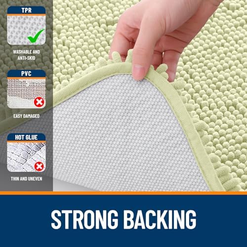 OLANLY Toilet Rugs U-Shaped 20x20, Soft Absorbent Chenille Contour Rugs - Image 6