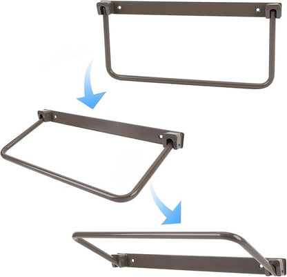 Cyrank Wall Mounted Shoe Storage Rack, Foldable RV Shoe Rack Space Saving Hanging Organizer Aluminum Alloy in Camping RV Travel (Brown)