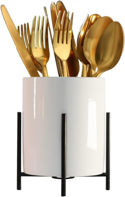 Silverware Holder,Kitchen Utensil Holder,Flatware Organizers With Metal Frame, Mesh Flatware Holder Organizer Perfect for Home, Kitchen, Countertop, Party, Camping, Outdoor and Restaurant