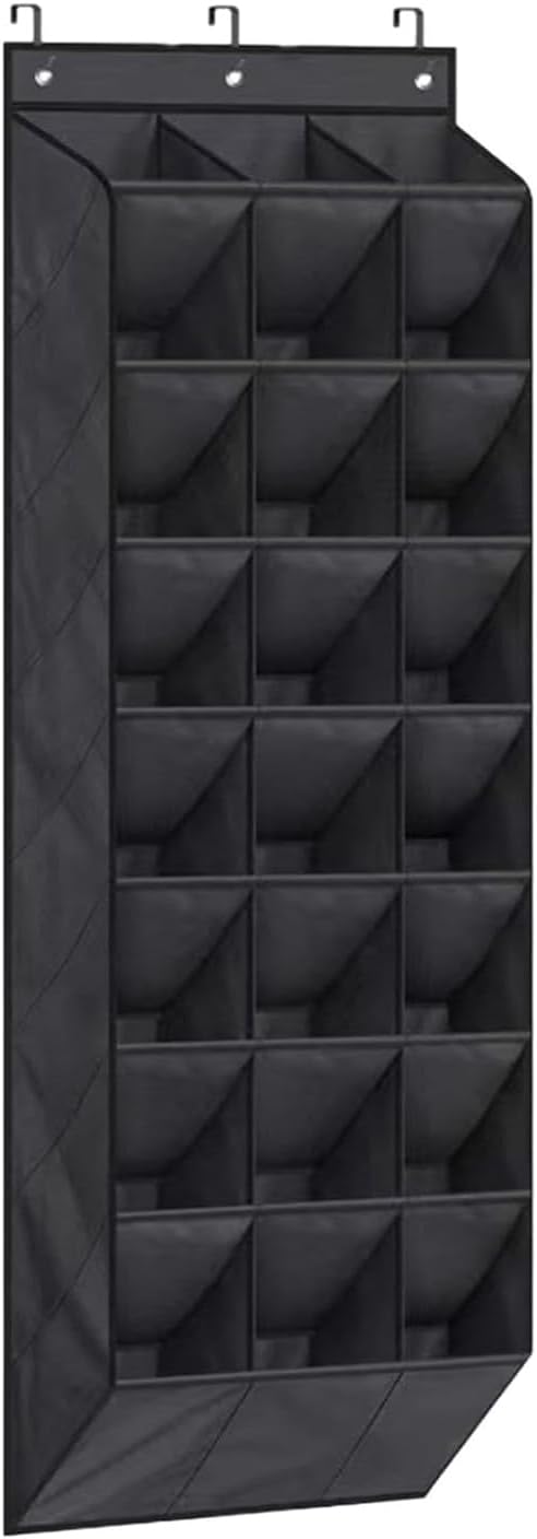 Over The Door Shoe Organizer for Closet, Hanging Shoe Rack Organiser with 24 Large Deep Pockets Shoe Holder for Sneakers Storage