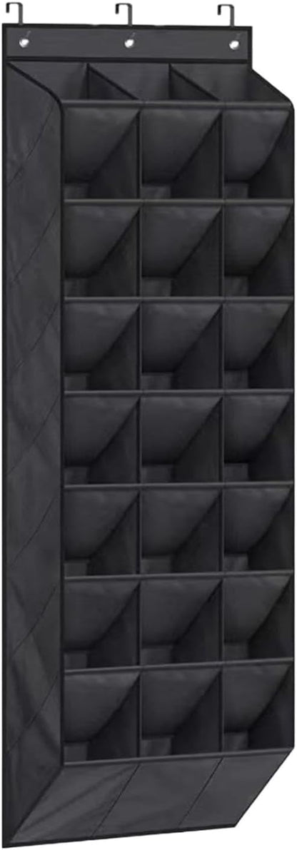 Over The Door Shoe Organizer for Closet, Hanging Shoe Rack Organiser with 24 Large Deep Pockets Shoe Holder for Sneakers Storage
