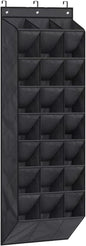 Over The Door Shoe Organizer for Closet, Hanging Shoe Rack Organiser with 24 Large Deep Pockets Shoe Holder for Sneakers Storage