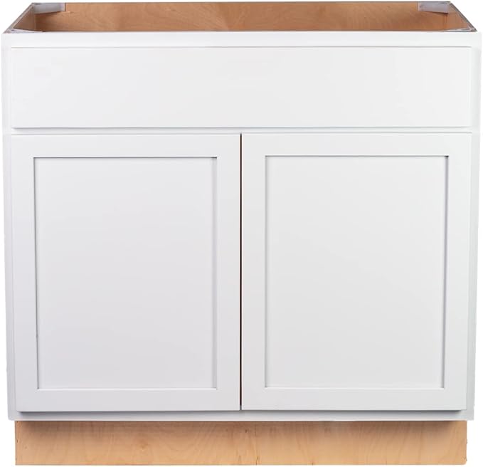 Quicklock RTA (Ready-to-Assemble) | Base Kitchen Cabinets - Shaker Style | Made in America (Pure White, 30" Wx34.5 Hx24 D Base)