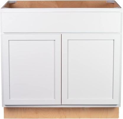 Quicklock RTA (Ready-to-Assemble) | Base Kitchen Cabinets - Shaker Style | Made in America (Pure White, 30" Wx34.5 Hx24 D Base)