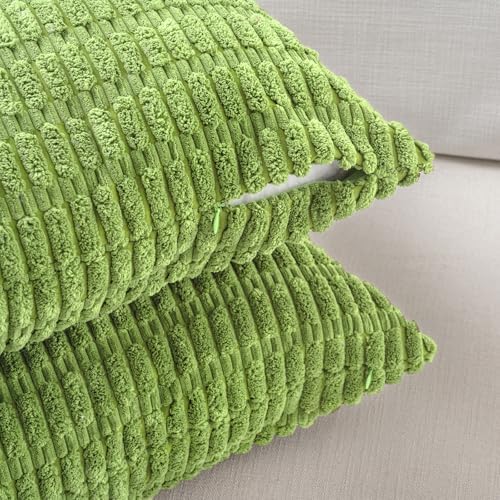 Fancy Homi 4 Packs Decorative Throw Pillow Covers for Living Room Couch Bed, Modern Farmhouse Boho Home Décor Accent Cushion Case, 24" x 24", Lime Green - Image 3