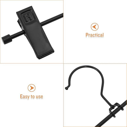 Healifty 10pcs Metal Pants Hangers Clips Heavy Duty Skirt Hangers Adjustable Clips for Pants and Skirts Rotating Hooks Sturdy Construction