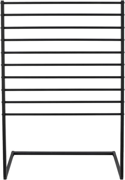 Scarf Display Stand, 10 Tier Metal Scarf Holder Organizer, Scarf Hanger Scarf Holder Scarf Organizer Belt Organizer Pants Rack Scarf Rack for Commercial Clothing Retail Store (Black, 100cm)