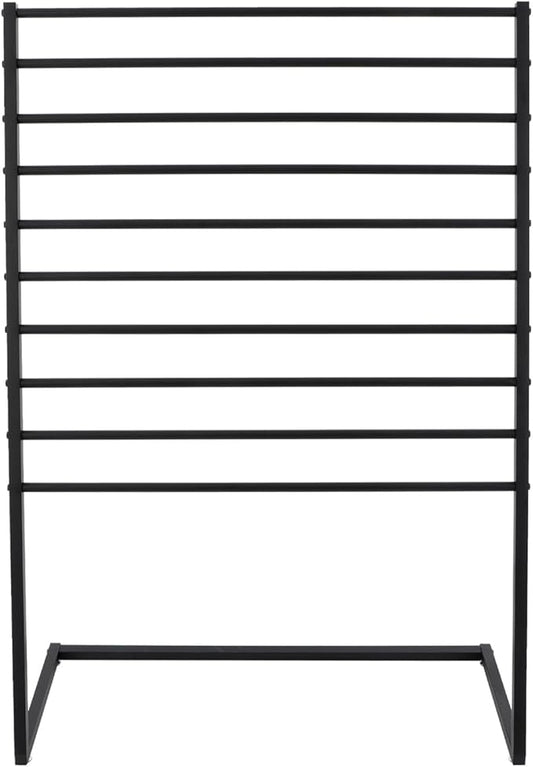 Scarf Display Stand, 10 Tier Metal Scarf Holder Organizer, Scarf Hanger Scarf Holder Scarf Organizer Belt Organizer Pants Rack Scarf Rack for Commercial Clothing Retail Store (Black, 100cm)