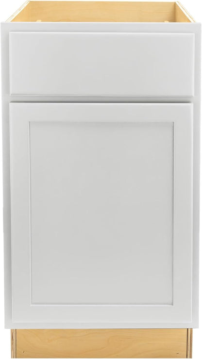 Quicklock RTA (Ready-to-Assemble) | Base Kitchen Cabinets - Shaker Style | Made in America (Pure White, 18" Wx34.5 Hx24 D Base)