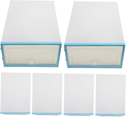 Thickened Plastic Shoe Boxes 6 Pack Stackable Storage Keep Your Shoes Clean Tidy