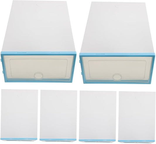 Thickened Plastic Shoe Boxes 6 Pack Stackable Storage Keep Your Shoes Clean Tidy
