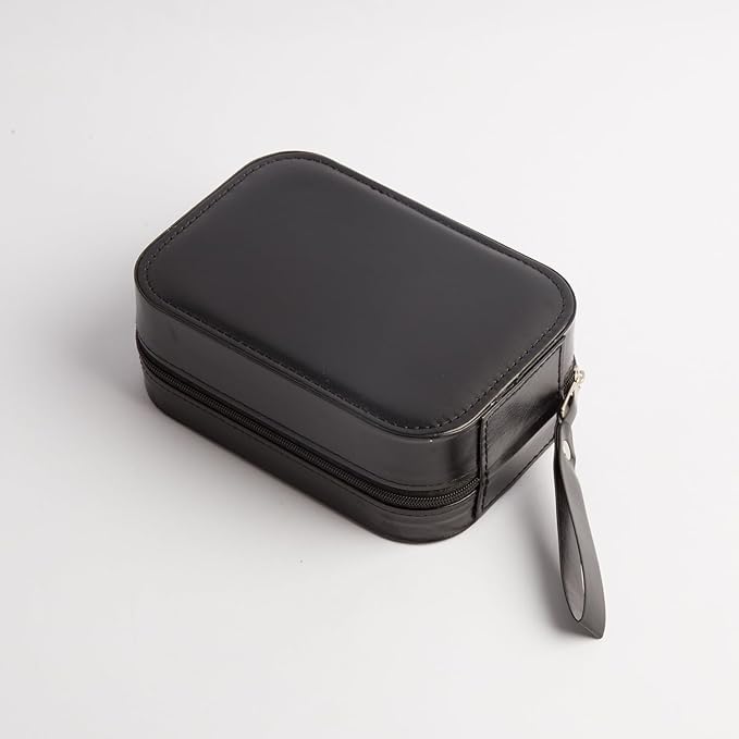 Small Makeup Box with Light-Filling Mirror, Portable Cosmetics Case, LED light Makeup Storage Box (Black)