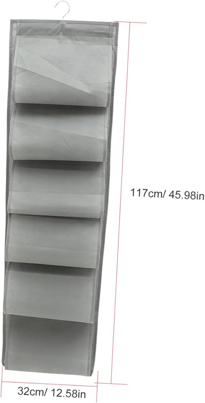 Hemobllo Over Door Hanging Shoe and Underwear Storage Bag Organizer Compartment Non Woven Closet Hanging Organizer for Wardrobes and Door Storage Gray