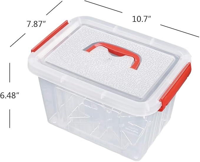 Kiddream 6 Packs Small Clear Boxes, 6 Quart Plastic Storage Bins with Lids
