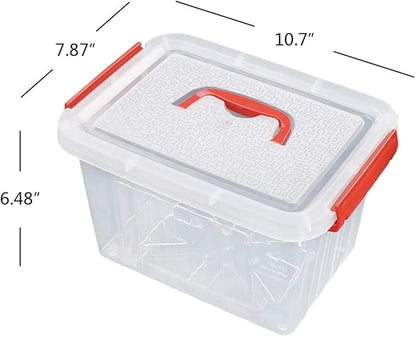 Kiddream 6 Packs Small Clear Boxes, 6 Quart Plastic Storage Bins with Lids