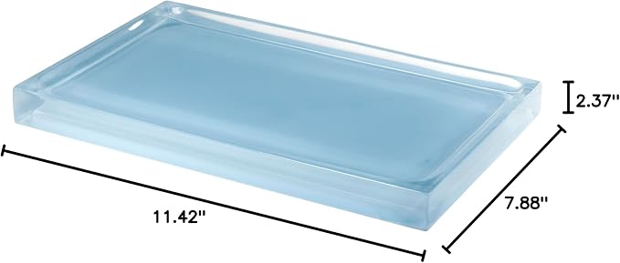 Izod - Vanity Tray, Durable Countertop Accessories, Sleek Resin Organizer, Dorm Room Essentials, Modern Home Decor (Marina Collection, Blue)