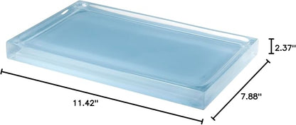 Izod - Vanity Tray, Durable Countertop Accessories, Sleek Resin Organizer, Dorm Room Essentials, Modern Home Decor (Marina Collection, Blue)