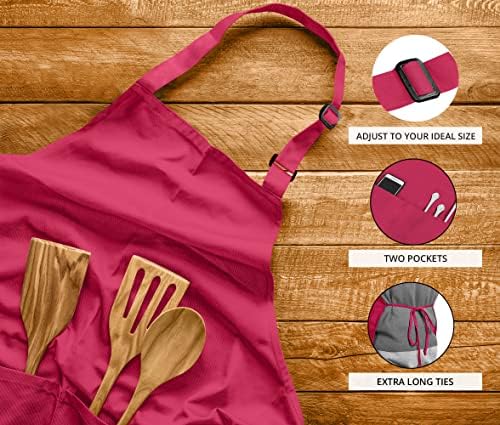 Utopia Kitchen Bib Aprons 2 Pack Adjustable With 2 Pockets - Image 4