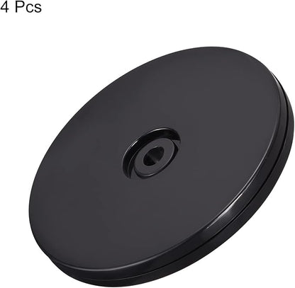 MECCANIXITY 4inch Rotating Swivel Stand with Steel Ball Bearings Lazy Susan Base Turntable for Kitchen Corner Cabinets, Black Pack of 4
