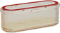 Silverware Organizer with Lid and Drainer, Covered Utensil Tray for Kitchen Drawer and Countertop, Red Clear Plastic Cutlery and Flatware Storage Box for Spoons Forks Knives Holder Case