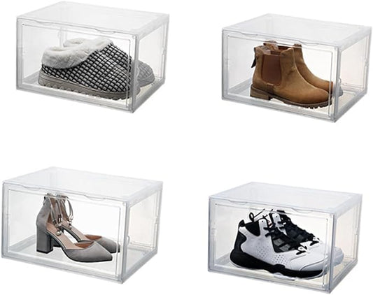 Shoes Storage Box Portable Sturdy Organizer for Home Use Magnetic Door Connection for Sneakers and Accessories Dust Shoe Case Efficient Closet