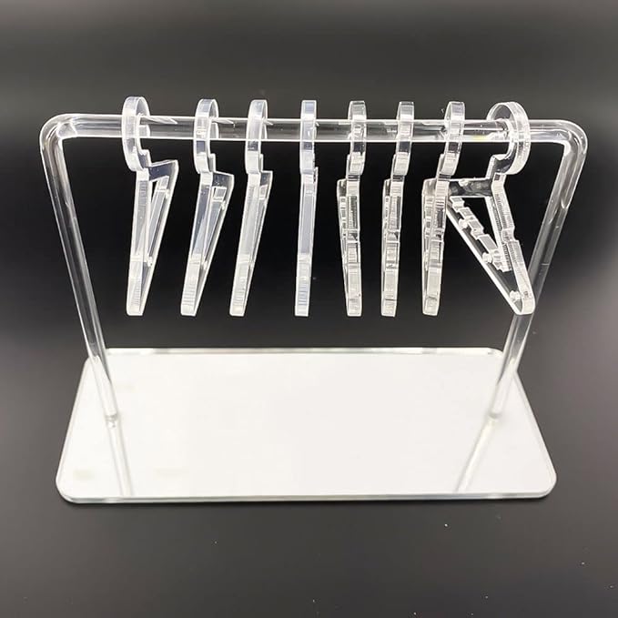 Cute Earring Rack Holder Coat Hangers Shape Unique Earring Display Stand Acrylic Ear Studs Display Rack Earring Hanging Organizer(Silver)