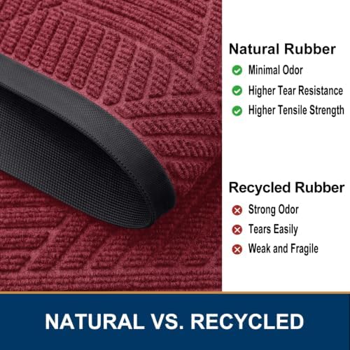 Smiry Front Door Mat Outside Entrance, Low Profile Rubber Doormat, 47x23 - Image 5