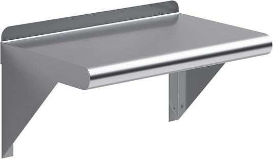 AmGood 10" X 16" Stainless Steel Wall Shelf | Metal Shelving | Garage, Laundry, Storage, Utility Room | Restaurant, Commercial Kitchen | NSF