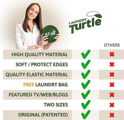 Laundry Turtle Collapsible Laundry Basket | Revolutionary Foldable Laundry Hamper | Innovative Laundry Basket for Dirty Clothes Washing & Dryer Removal Portable Laundry Grabber (Green, Small)