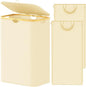 SpaceAid Double Laundry Hamper 2 Section with Lid and Removable Laundry Bags, 160L Clothes Basket with Bamboo Handles, Large Collapsible Hamper for Bedroom, Bathroom, Dorm, Laundry Room - Beige