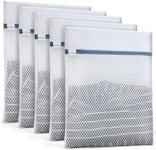 Durable Mesh Laundry Bags 5-Pack (12x16 Inch) Delicates Protector for Lingerie & Baby Clothes by Unknown