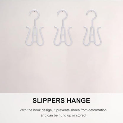 Lurrose 10pcs White Plastic Shoe Hanging Hooks Double-Hook Shoe Organizer for Closet Drying and Storage Space-Saving Holder for Home Use