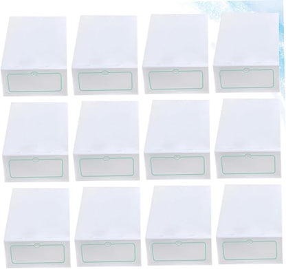 12pcs Stackable Thickened Plastic Shoes Storage Boxes with Lids Large Size White Shoe Organizer Containers for Closet and Home Storage