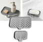 Silicone Soap Tray, Soap Dish with Drain Spout, Bathroom and Kitchen Sink Counter Organizer, Sponge Holder, Perfect for Dispenser, Scrubber, Bottle, Cup on Sink or Counter - Large and Small Set