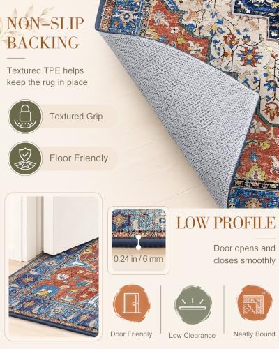 OLANLY 2'6"x14' Washable Runner Rug, Non Slip Carpet for Hallway Kitchen - Image 7