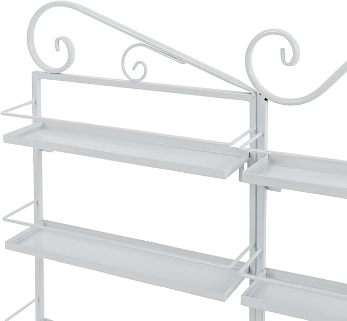 5 Tiers Wall-Mounted Nail Polish Storage Racks Metal Nail Polish Holder Cosmetic Display Case Lipstick Perfume Wall-Mounted Shelf for Home Spa Nail Salon Shop